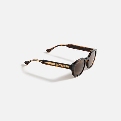 Men Kith Gucci Round Sunglasses - Havana