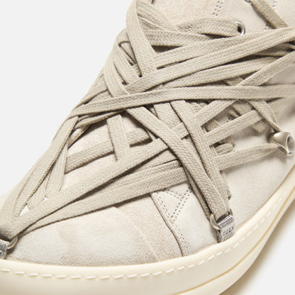 Men|Women Kith Rick Owens Megalaced Low Sneaks - Scarpe In Pelle Dinge / Milk