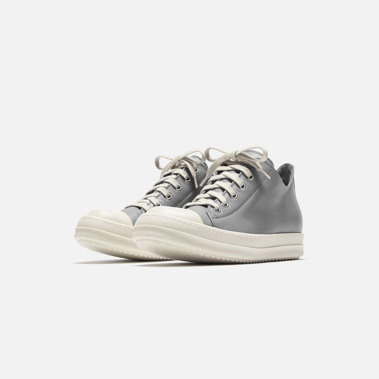 Men Kith Rick Owens Low Sneaks - Scarpe In Pelle / Dust / Milk / Milk