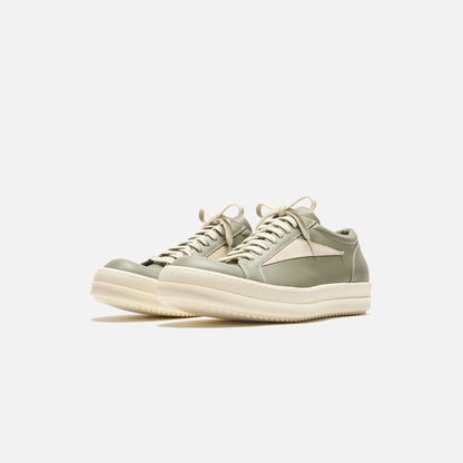 Men Kith Rick Owens Vintage Sneaker - Scarpe In Pelle Celadon / Milk / Milk