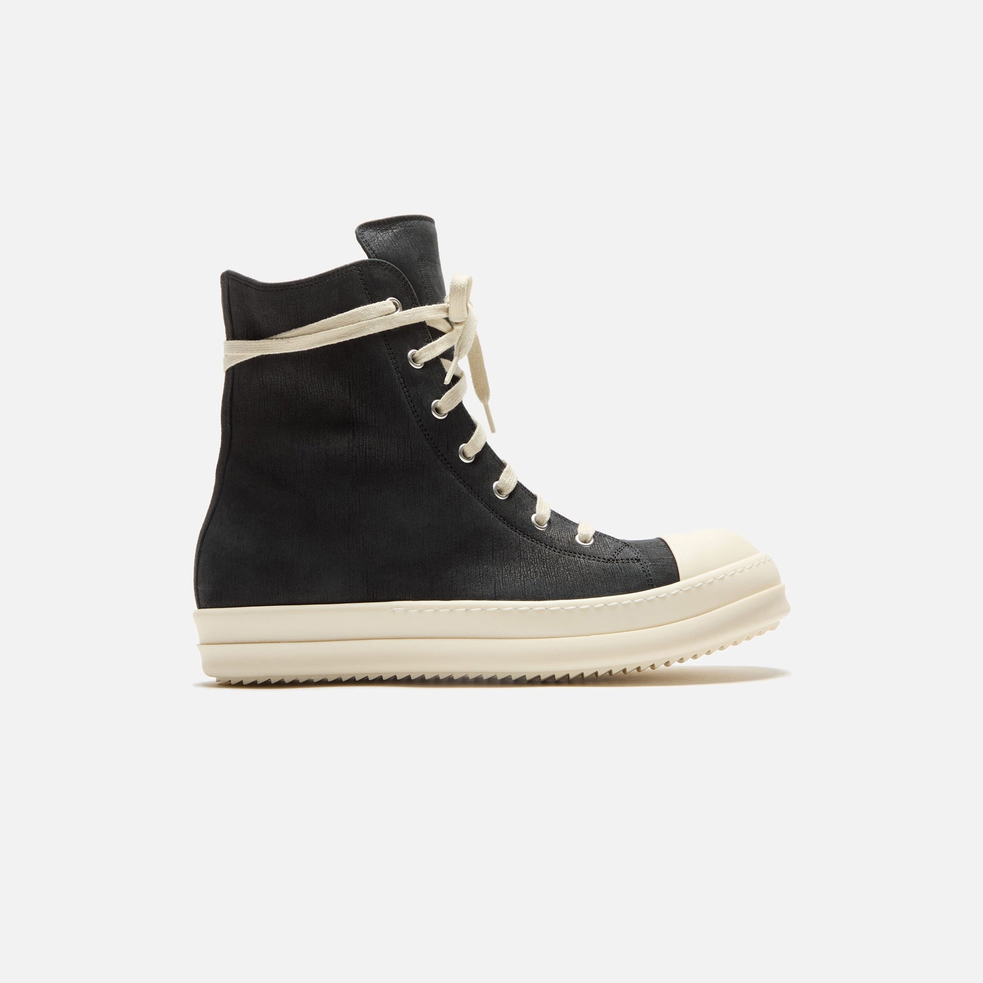Men Kith Rick Owens Sneakers - Scarpe In Pelle / Black / Milk / Milk