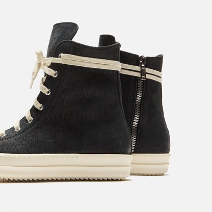 Men Kith Rick Owens Sneakers - Scarpe In Pelle / Black / Milk / Milk