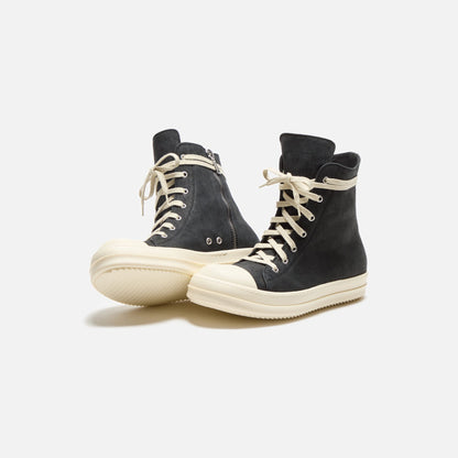 Men Kith Rick Owens Sneakers - Scarpe In Pelle / Black / Milk / Milk