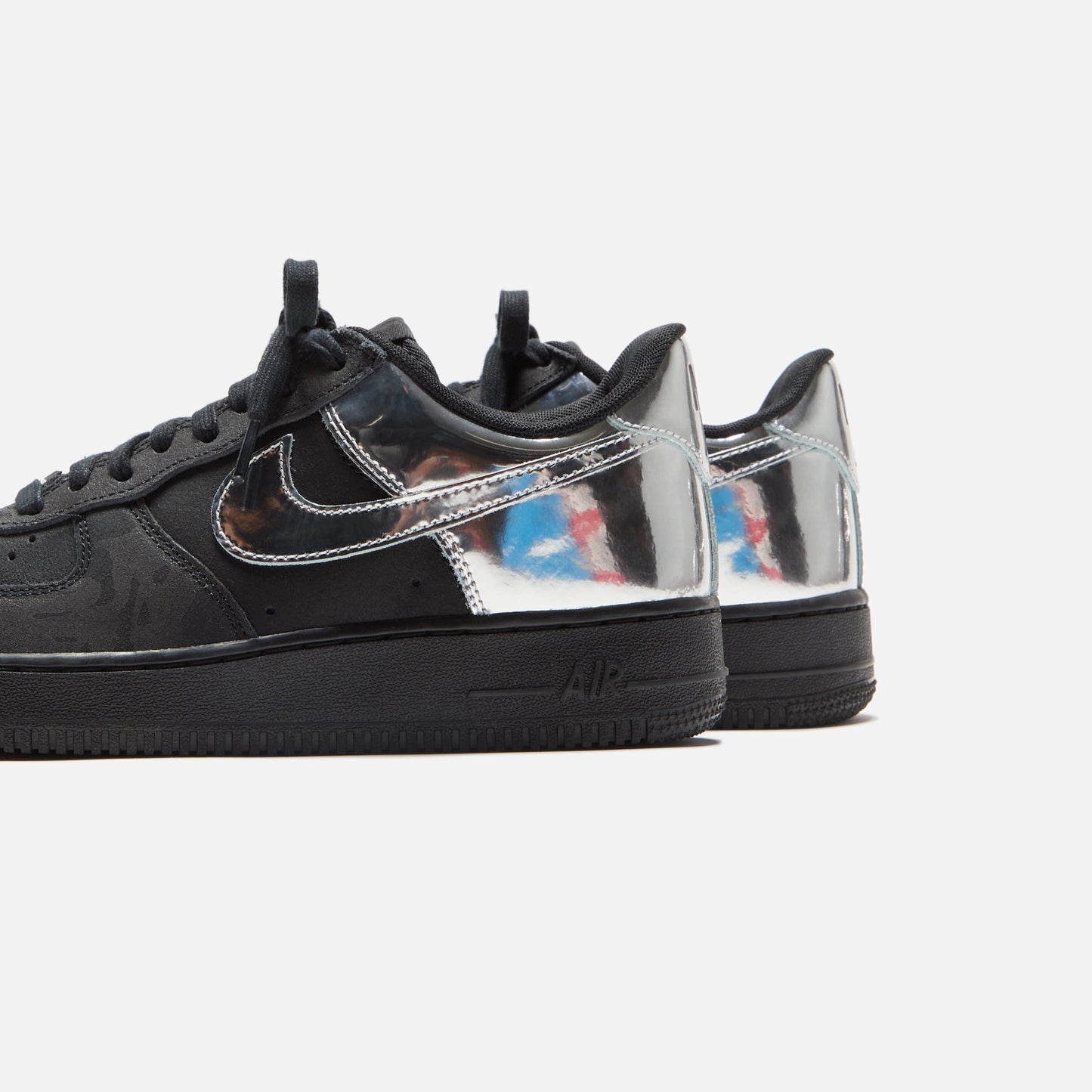 Men Kith Nike Air Force 1 - Black / Metallic Silver