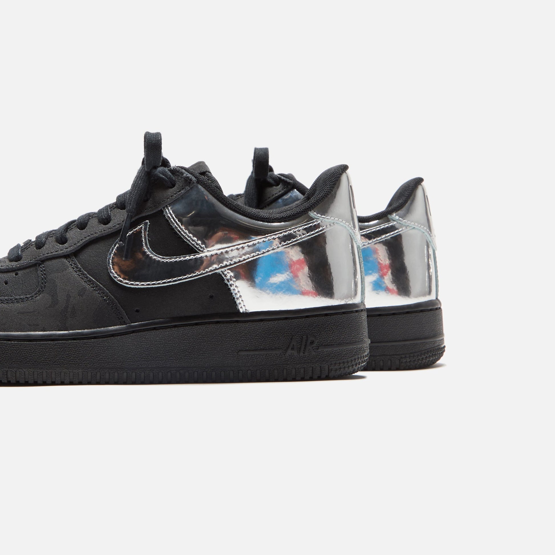 Men Kith Nike Air Force 1 - Black / Metallic Silver