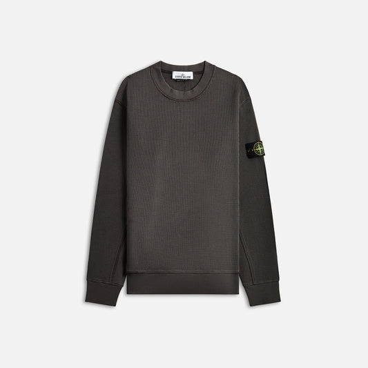 Men Kith Stone Island Cotton Waffle Fleece Sweatshirt - Charcoal