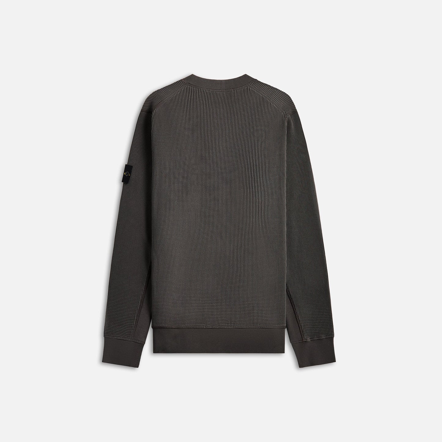 Men Kith Stone Island Cotton Waffle Fleece Sweatshirt - Charcoal