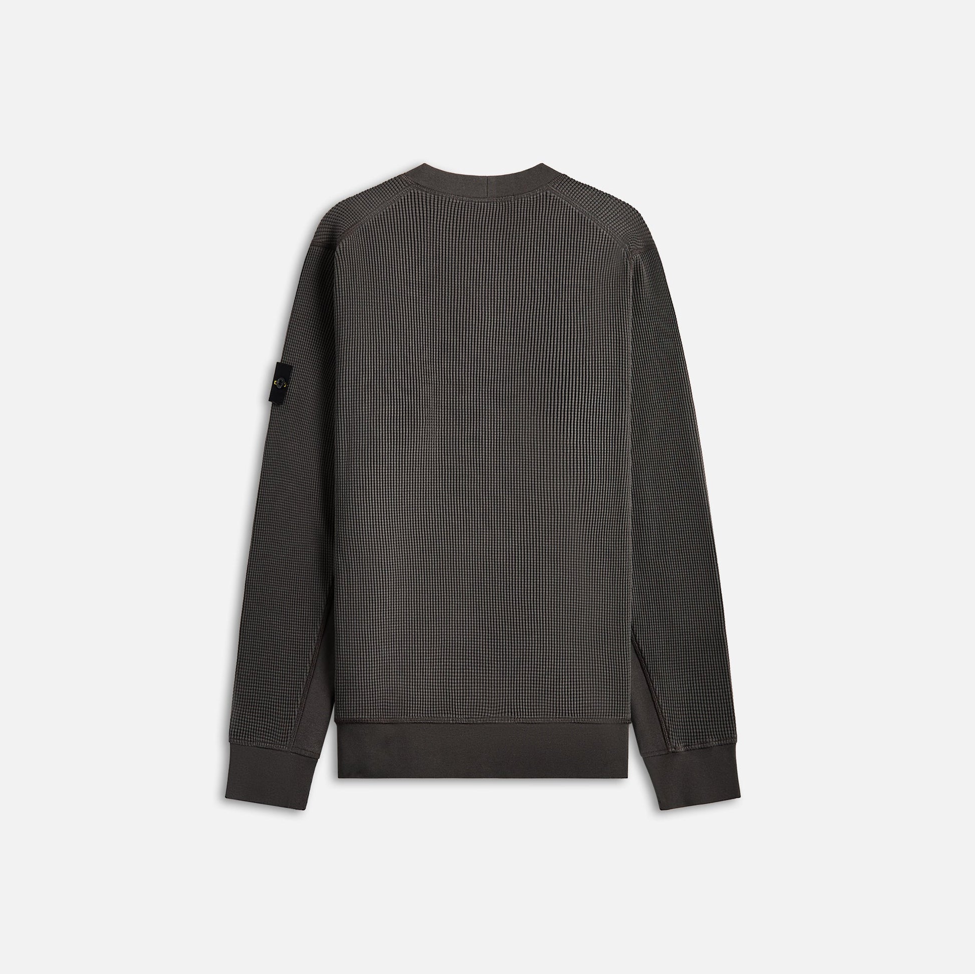 Men Kith Stone Island Cotton Waffle Fleece Sweatshirt - Charcoal