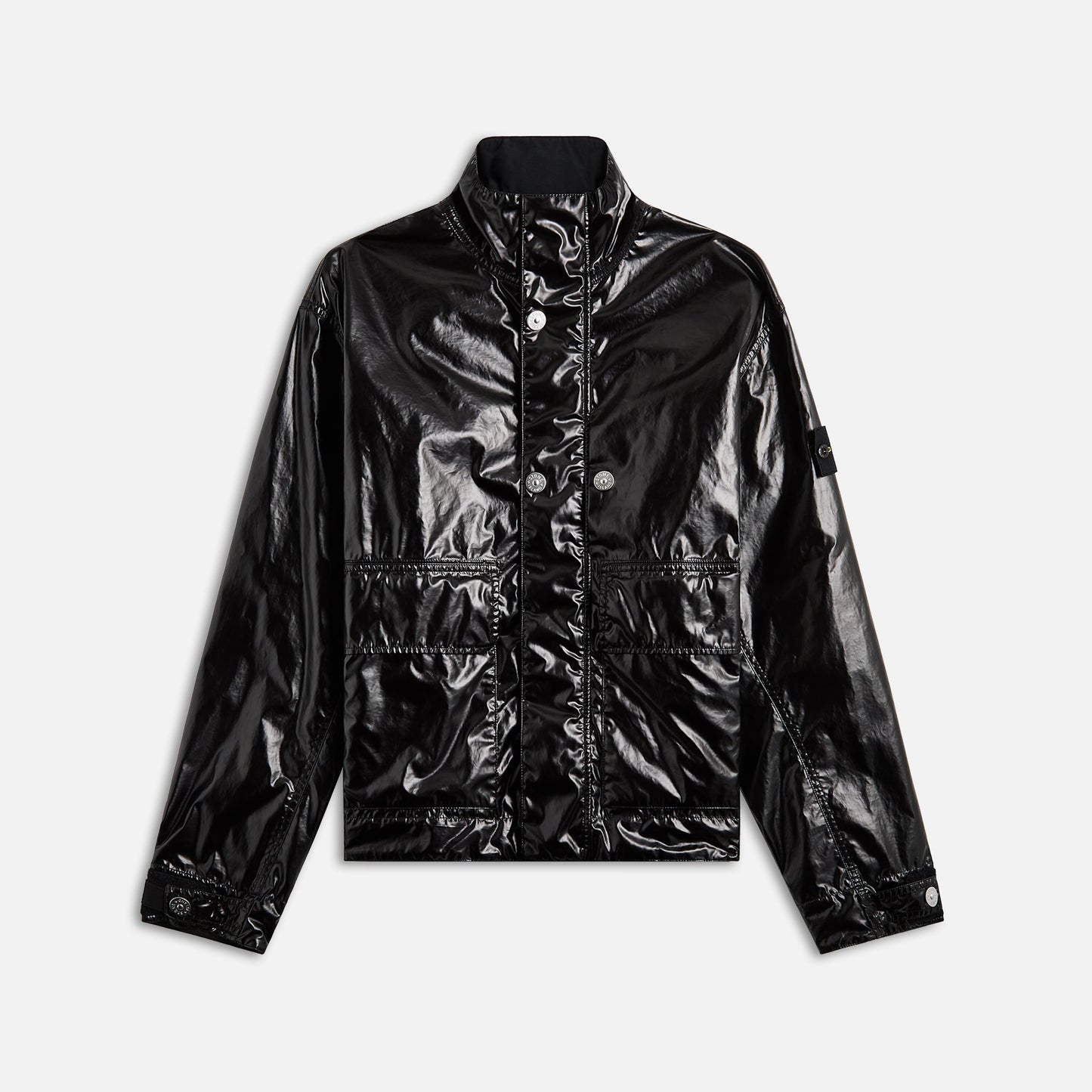 Men Kith Stone Island Mussola Gommata-Tc Garment Dyed Jacket - Black