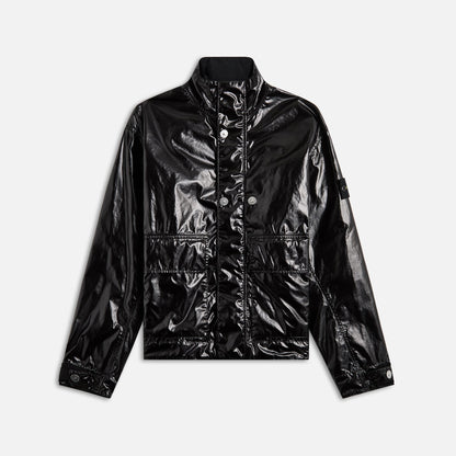 Men Kith Stone Island Mussola Gommata-Tc Garment Dyed Jacket - Black