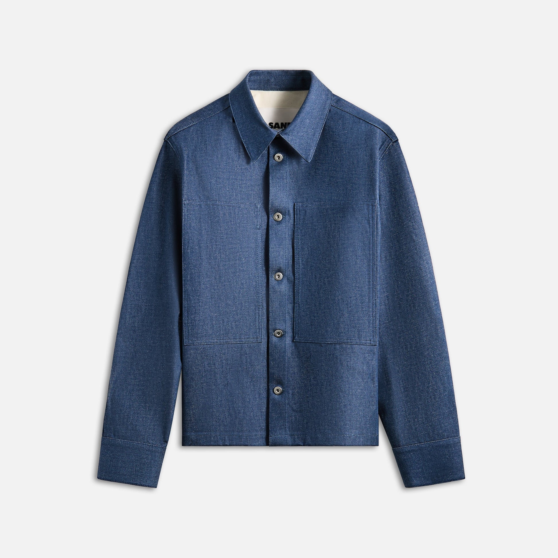 Men Kith Jil Sander Textured Dry Cotton Denim Shirt - Blue
