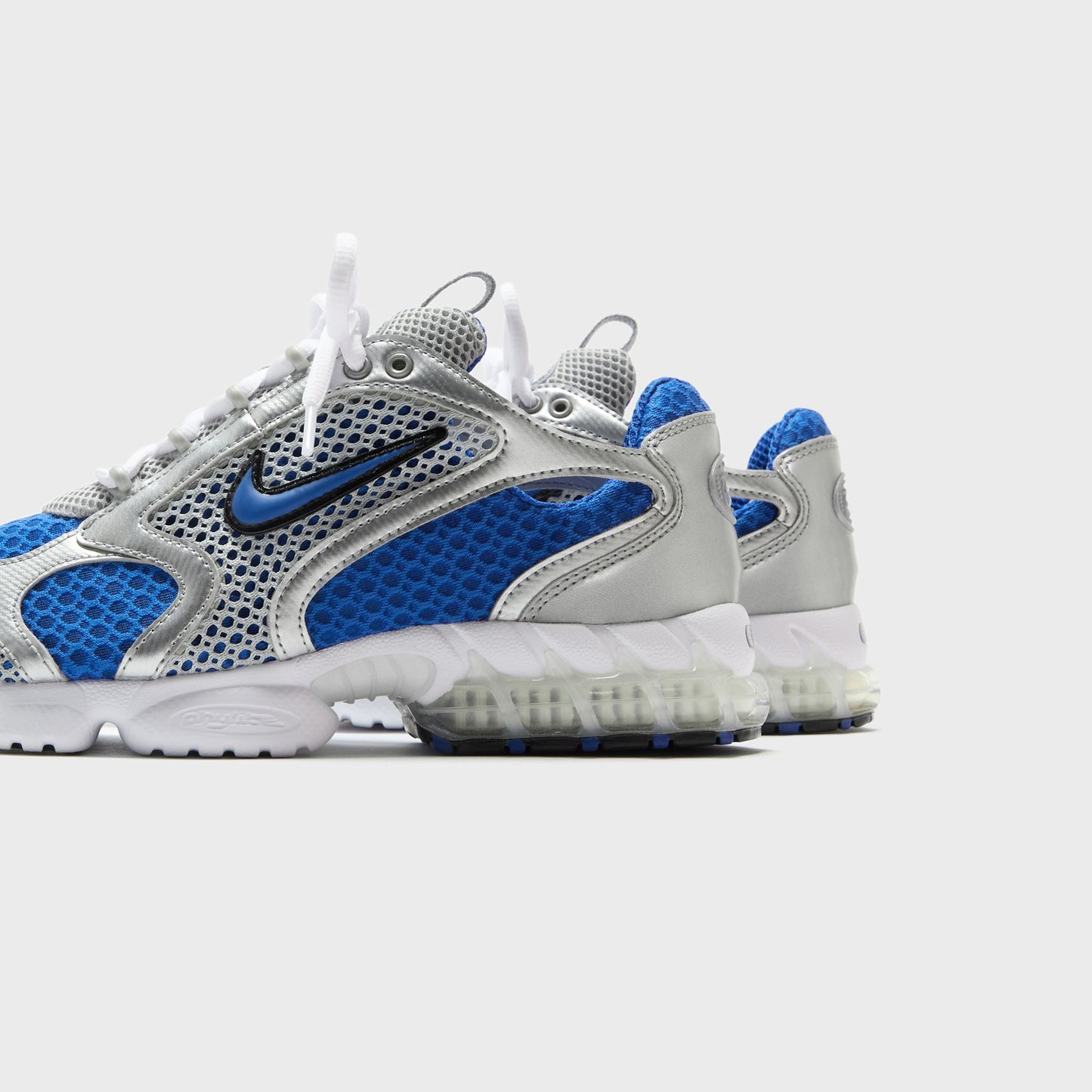 Men Kith Nike Air Zoom Spiridon Cage 2 - Metallic Silver / Varsity