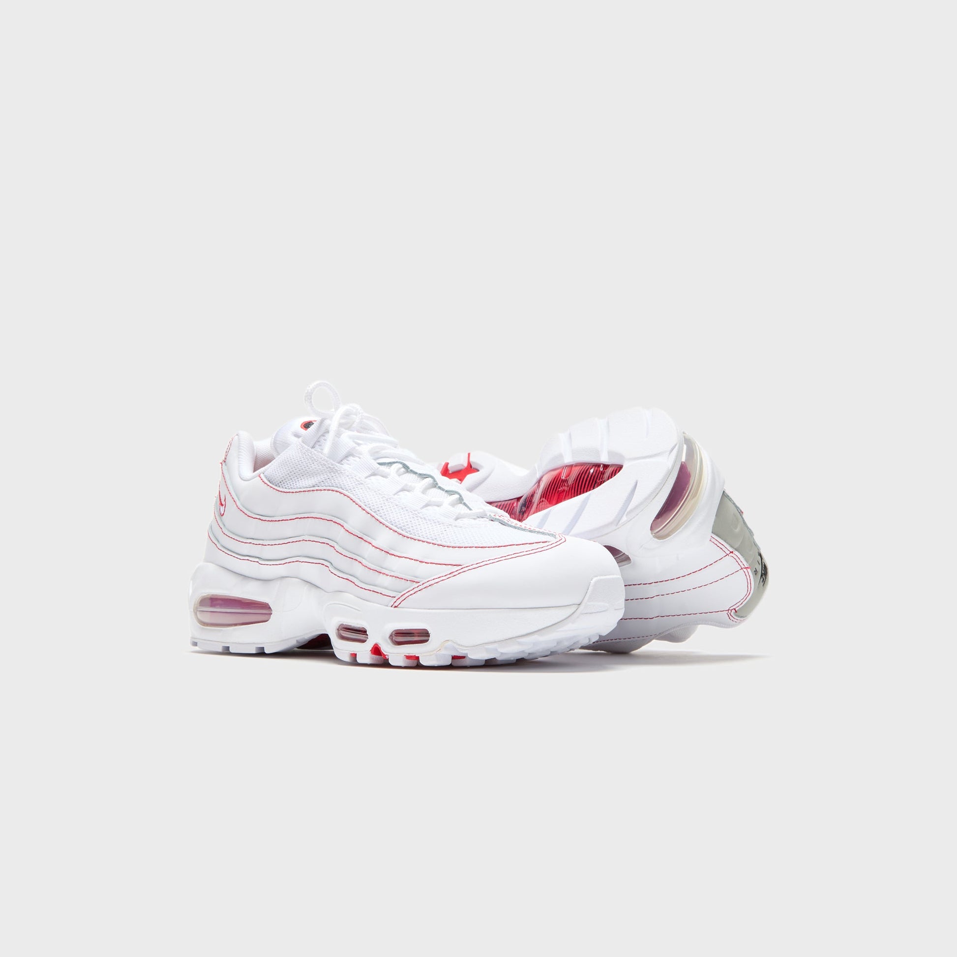 Men Kith Nike Air Max 95 OG - White / University Red / Wolf Grey