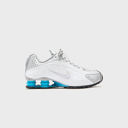 Men Kith Nike Shox R4 - Metallic Silver / White / Blue Lagoon