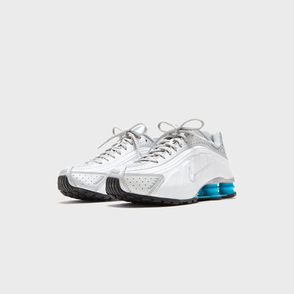 Men Kith Nike Shox R4 - Metallic Silver / White / Blue Lagoon