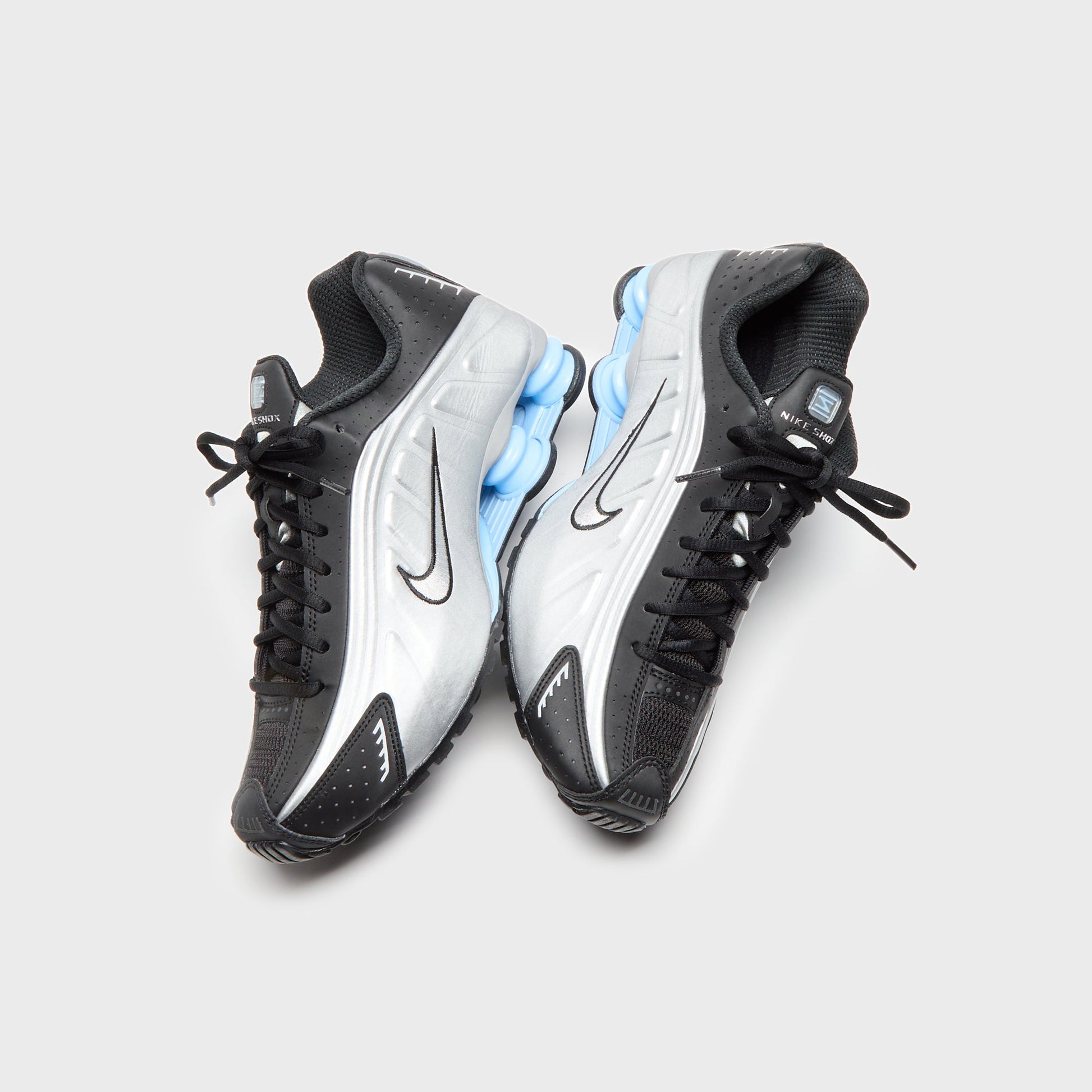 Men Kith Nike Shox R4 - Metallic Silver / Black / Psychic Blue