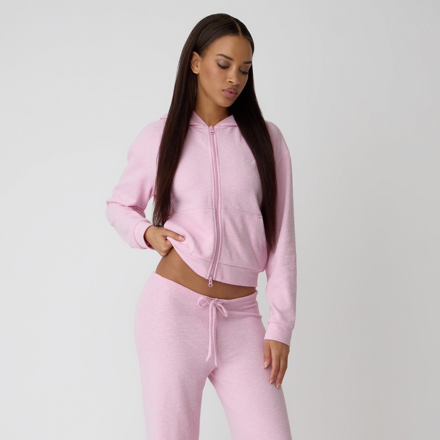 Women Kith Kith Women Leary Lounge Zip Hoodie - Poppet