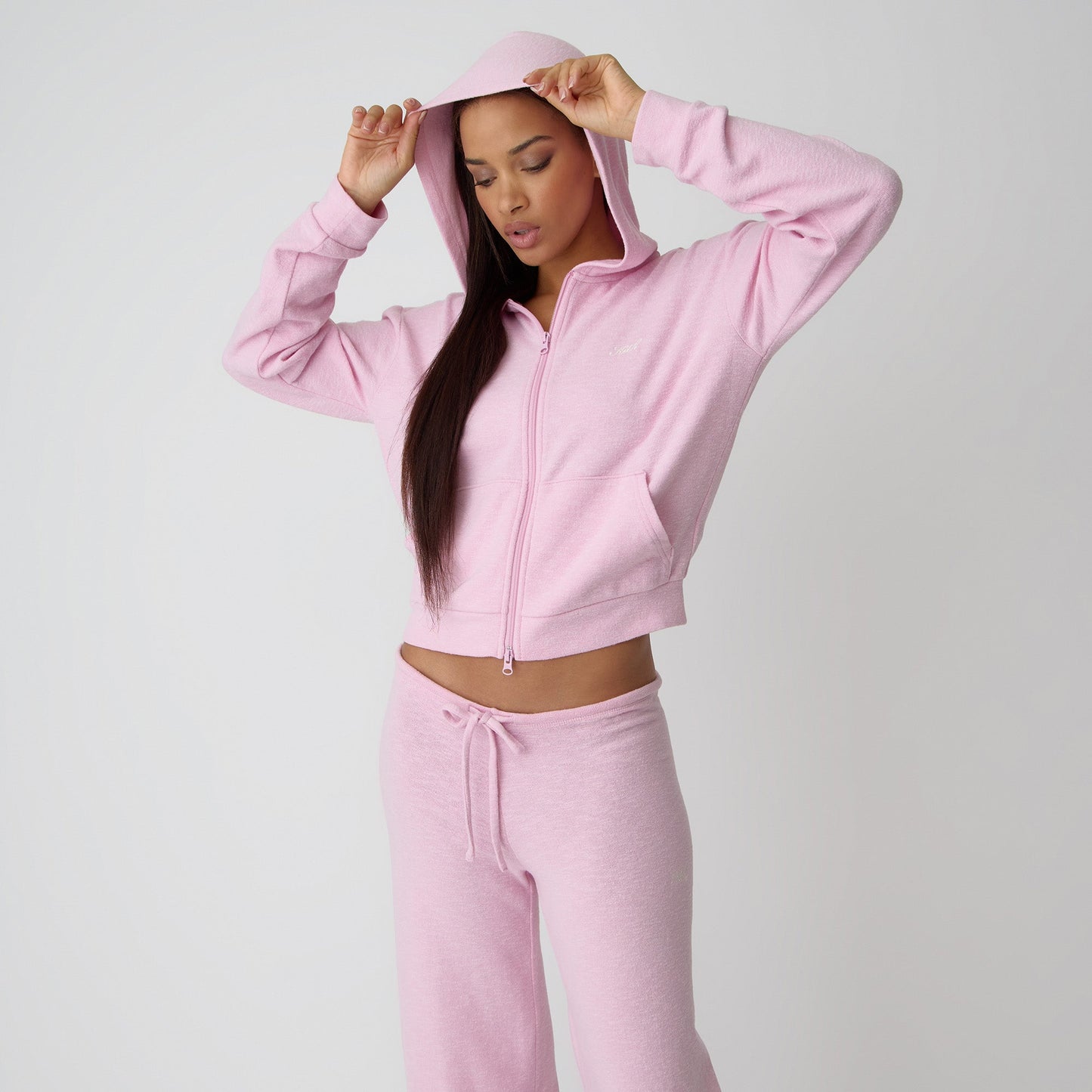 Women Kith Kith Women Leary Lounge Zip Hoodie - Poppet