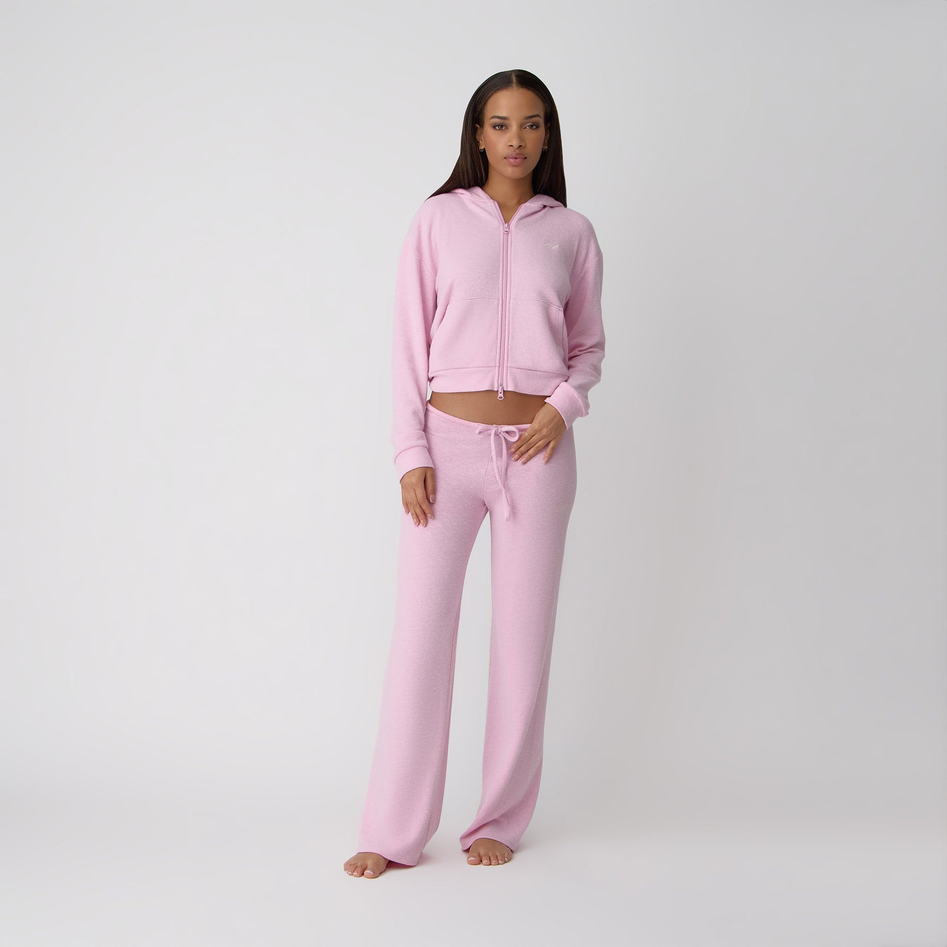 Women Kith Kith Women Leary Lounge Zip Hoodie - Poppet