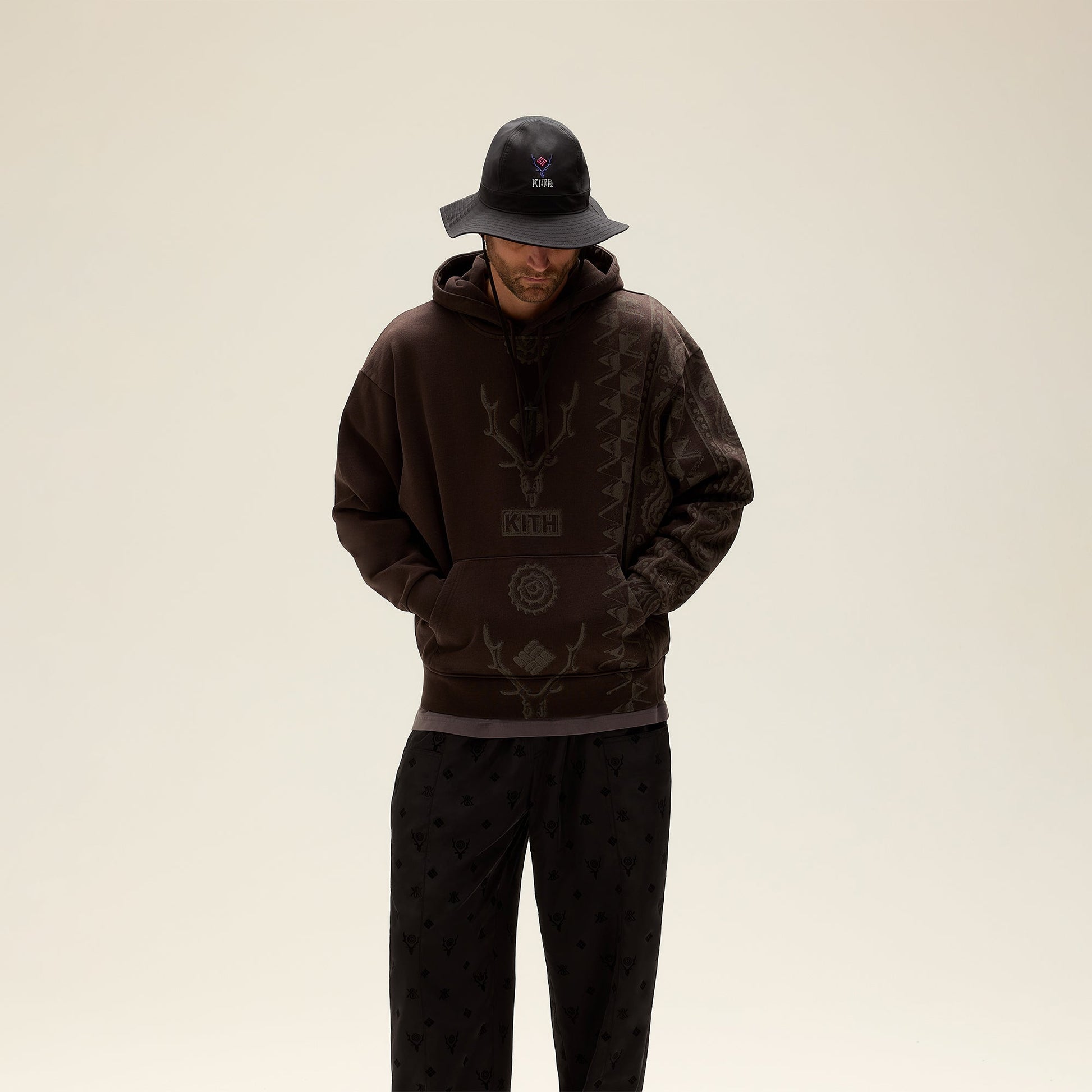 Men Kith Kith & South2 West8 for Columbia Paisley Nelson Hoodie - Kindling