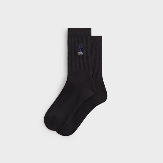 Men Kith Kith for South2 West8 Embroidered Logo Crew Socks - Black