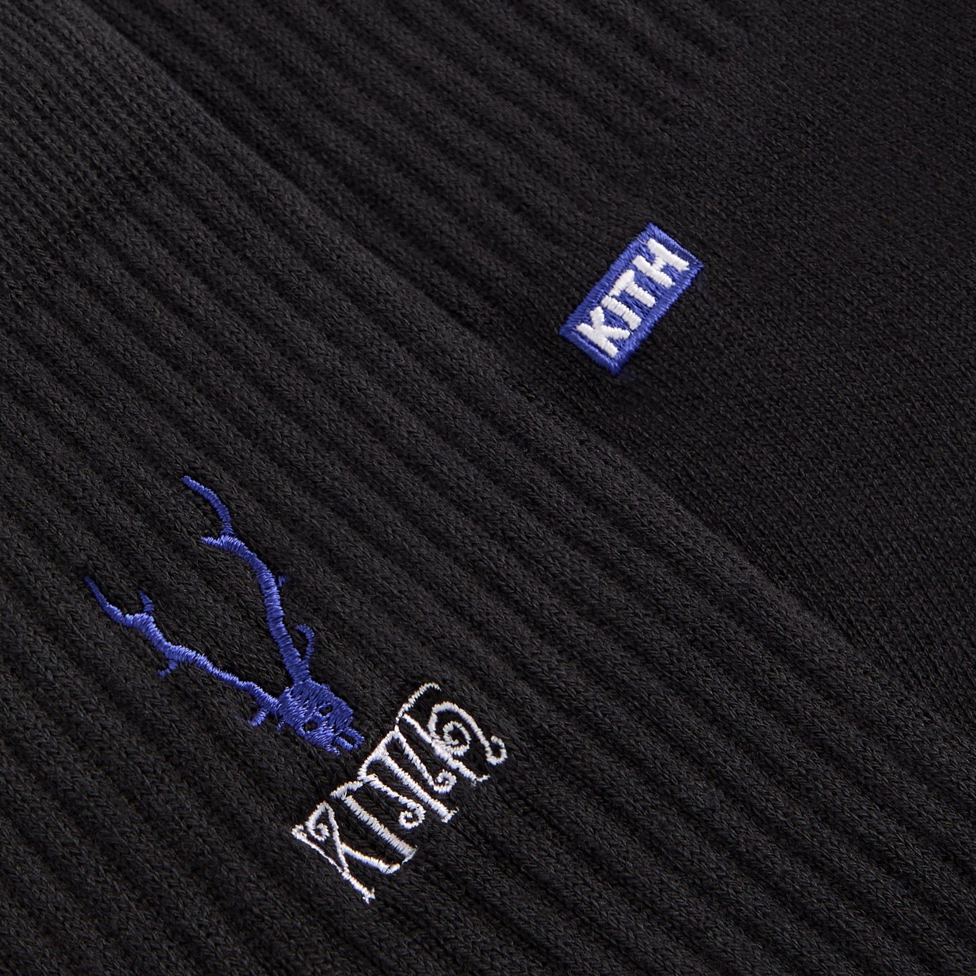 Men Kith Kith for South2 West8 Embroidered Logo Crew Socks - Black