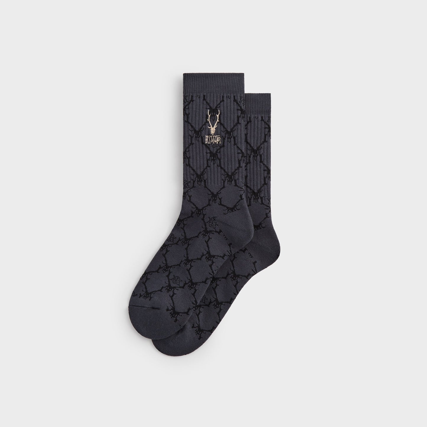 Men Kith Kith for South2 West8 Monogram Jacquard Crew Socks - Black