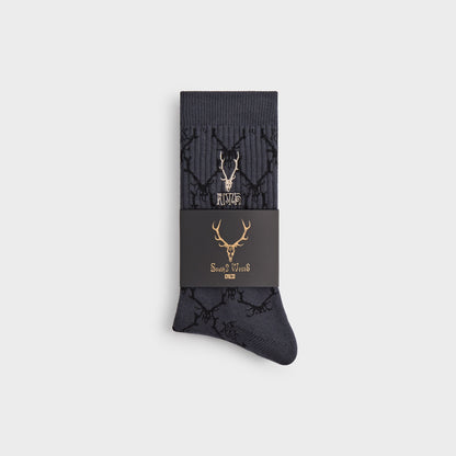 Men Kith Kith for South2 West8 Monogram Jacquard Crew Socks - Black