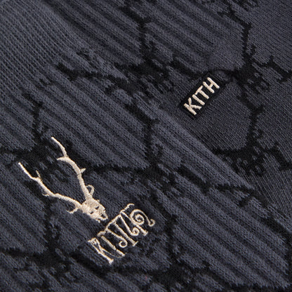 Men Kith Kith for South2 West8 Monogram Jacquard Crew Socks - Black