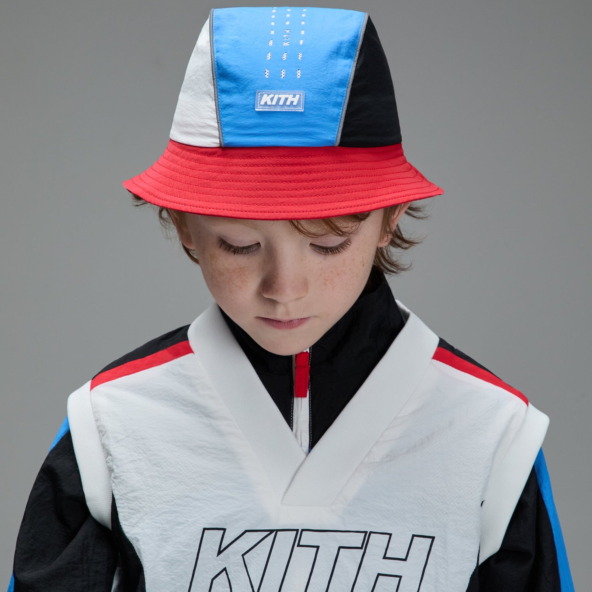 Kids Kith Kith Kids Blocked Milo Bucket Hat - Marina