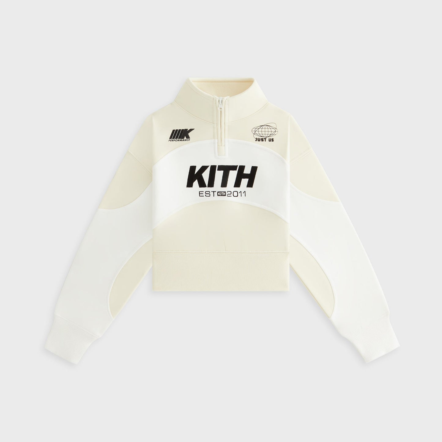 Kids Kith Kith Kids Paneled Cropped Fallon Quarter Zip - Sandrift