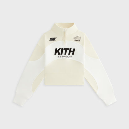 Kids Kith Kith Kids Paneled Cropped Fallon Quarter Zip - Sandrift