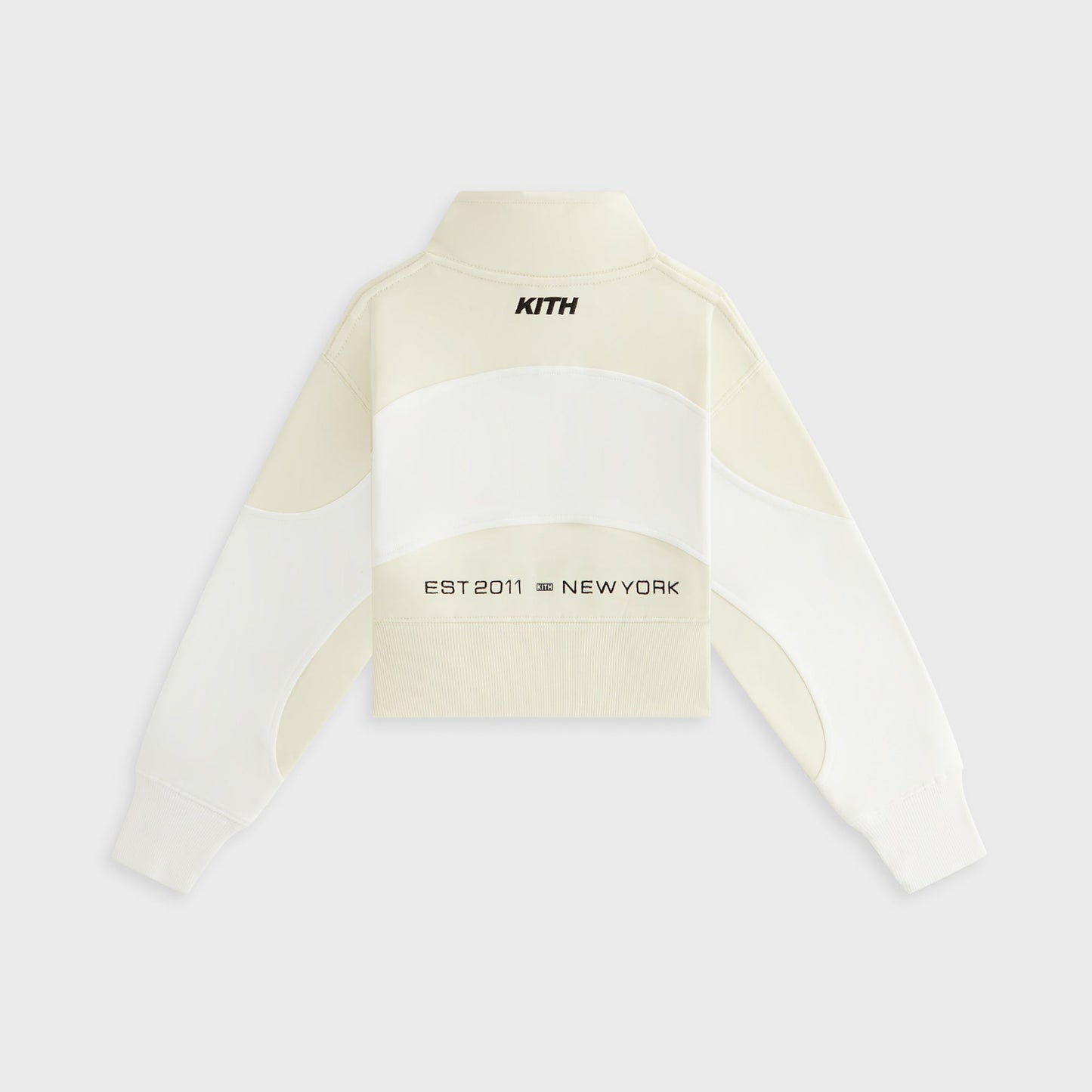 Kids Kith Kith Kids Paneled Cropped Fallon Quarter Zip - Sandrift
