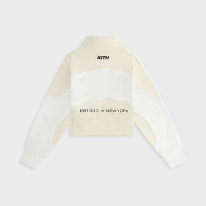 Kids Kith Kith Kids Paneled Cropped Fallon Quarter Zip - Sandrift