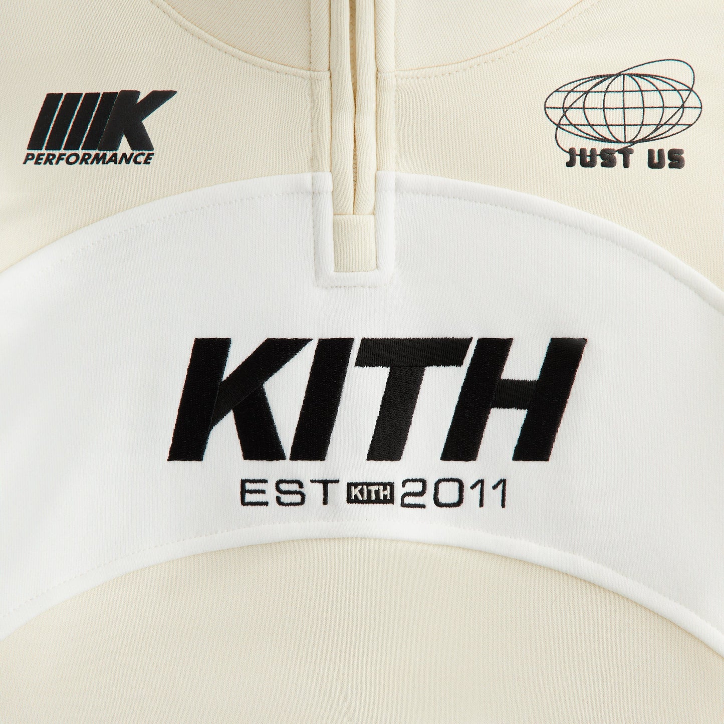 Kids Kith Kith Kids Paneled Cropped Fallon Quarter Zip - Sandrift
