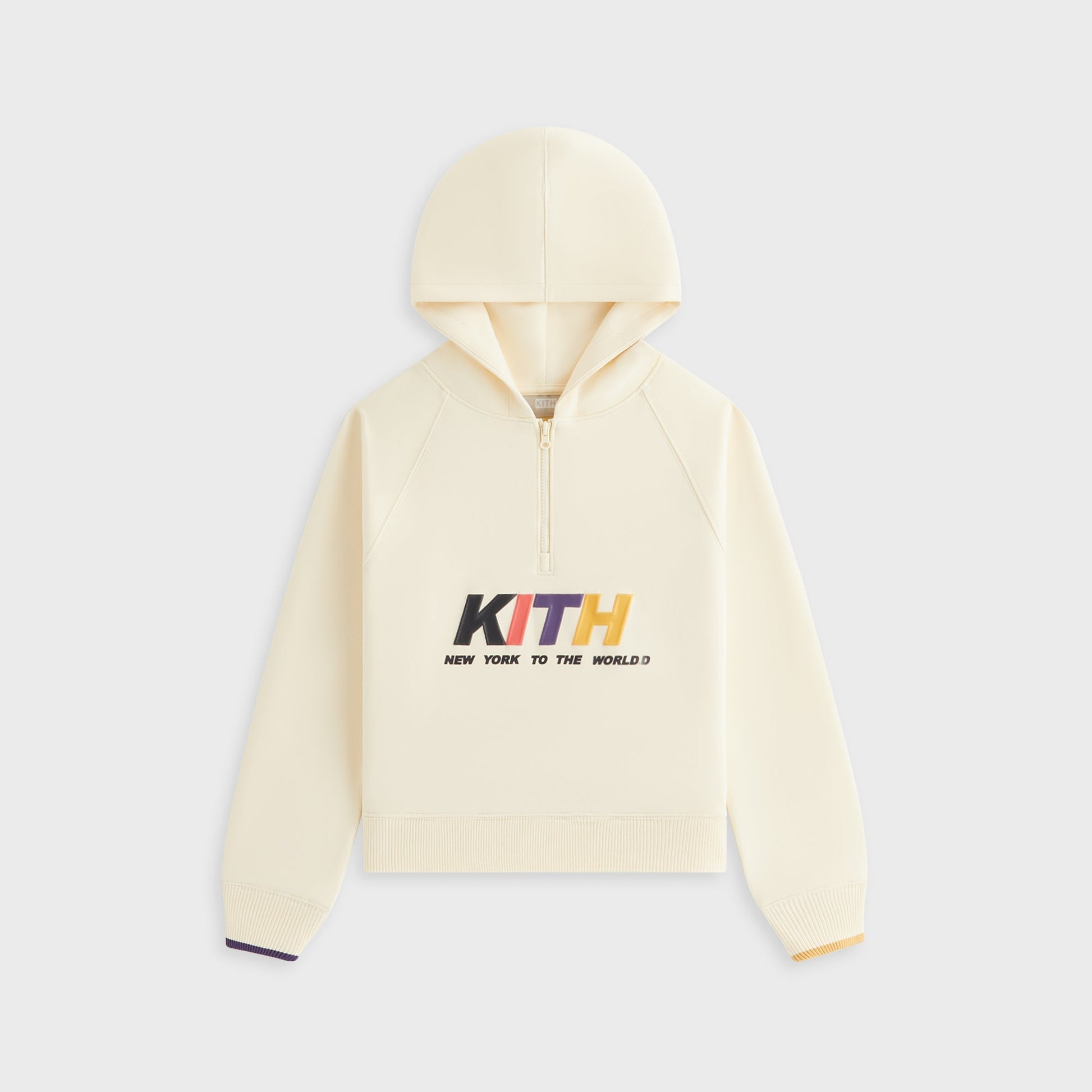 Kids Kith Kith Kids New York Quarter Zip Hoodie - Sandrift