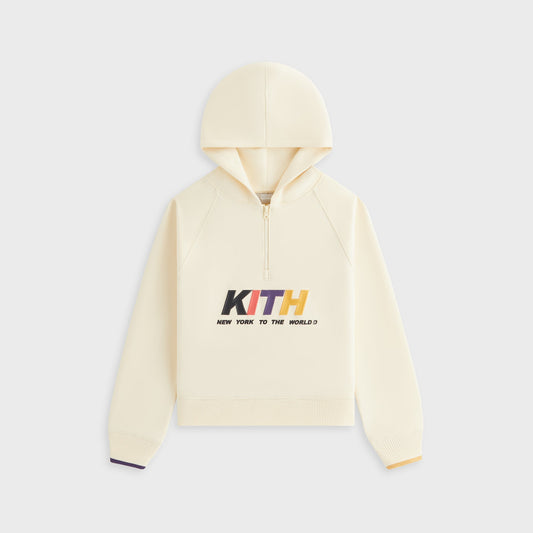 Kids Kith Kith Kids New York Quarter Zip Hoodie - Sandrift