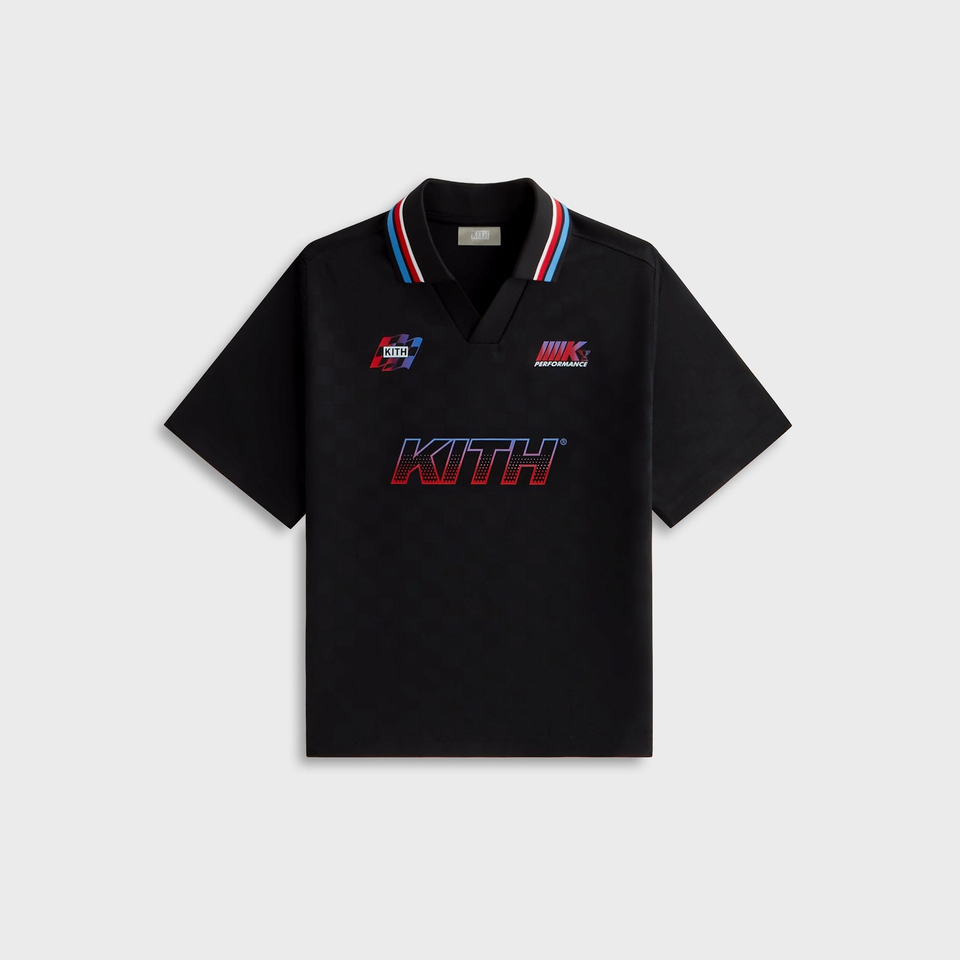 Kids Kith Kith Kids Checkerboard Soccer Polo - Black