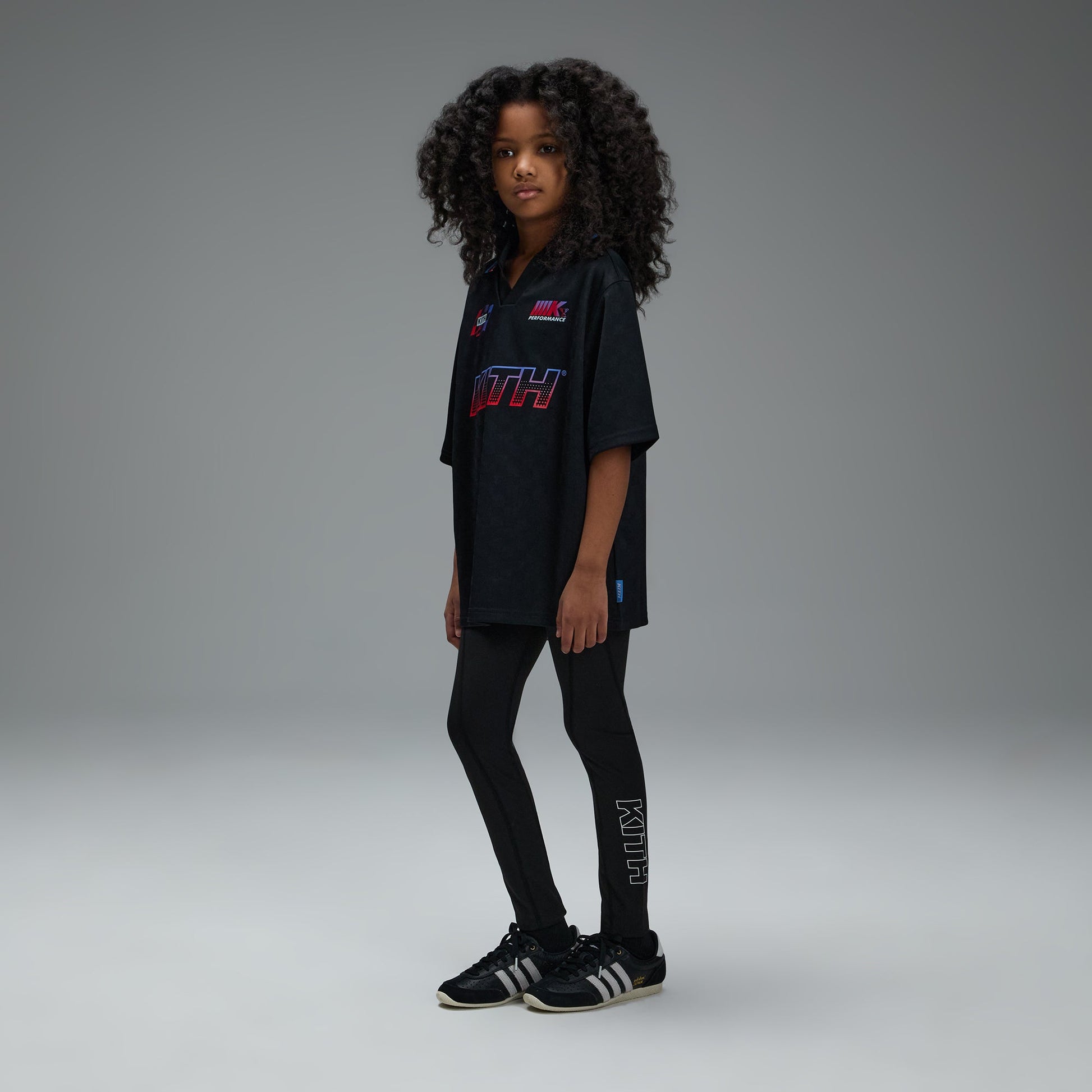 Kids Kith Kith Kids Checkerboard Soccer Polo - Black