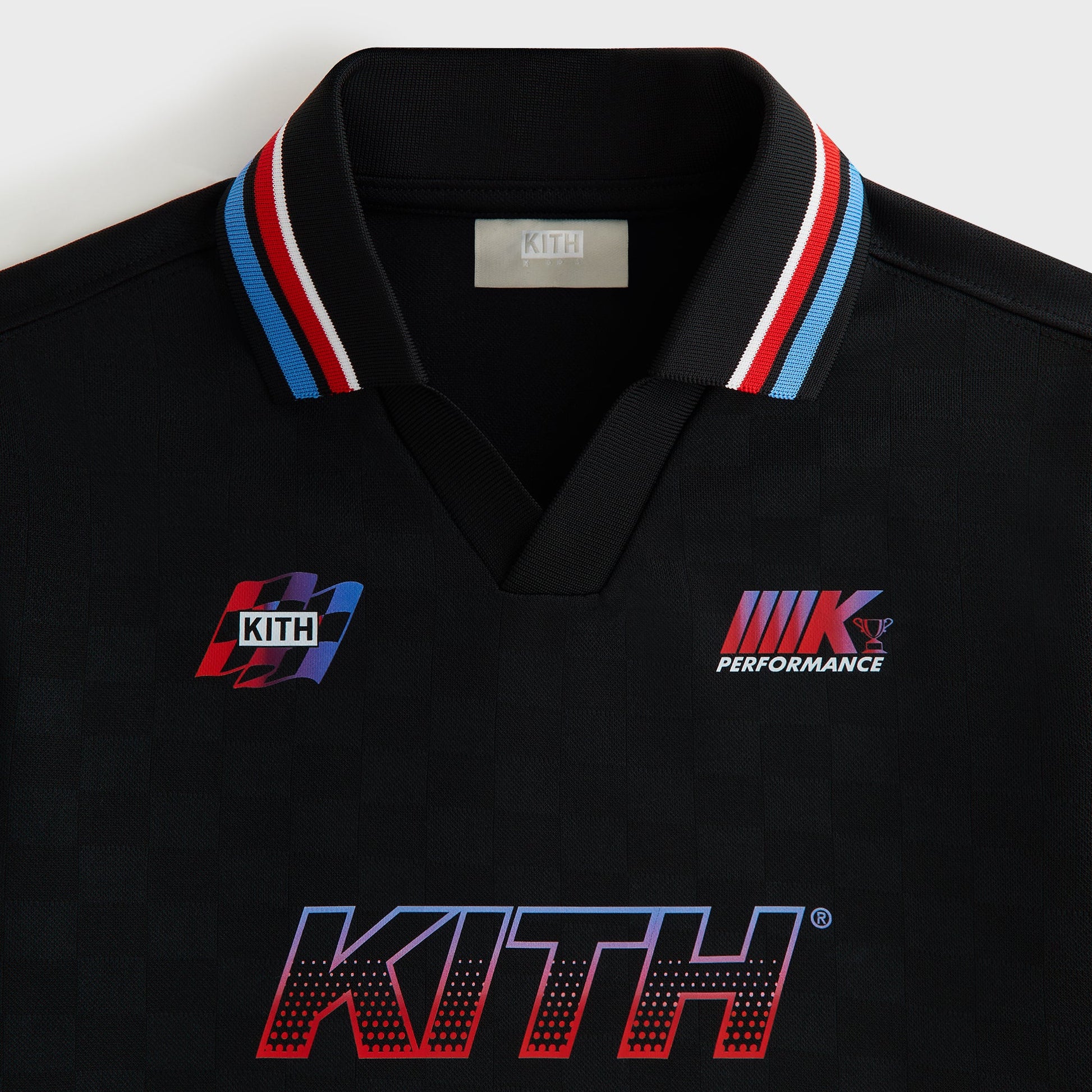 Kids Kith Kith Kids Checkerboard Soccer Polo - Black