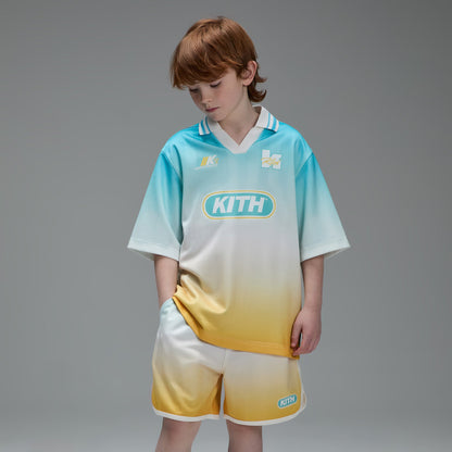 Kids Kith Kith Kids Gradient Soccer Jordan Short - Dusty Aqua