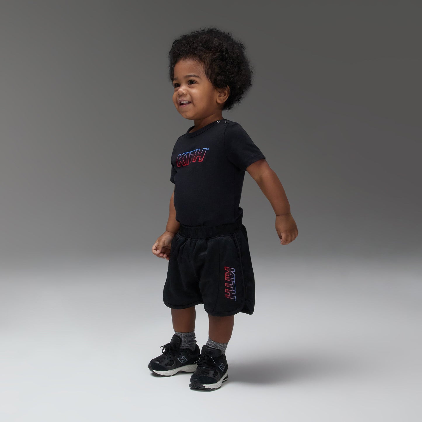 Kids Kith Kith Baby Speed Logo Bodysuit - Black