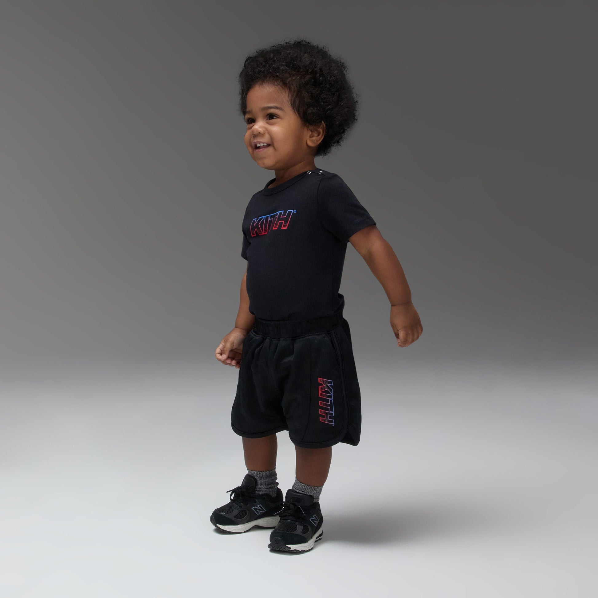 Kids Kith Kith Baby Speed Logo Bodysuit - Black