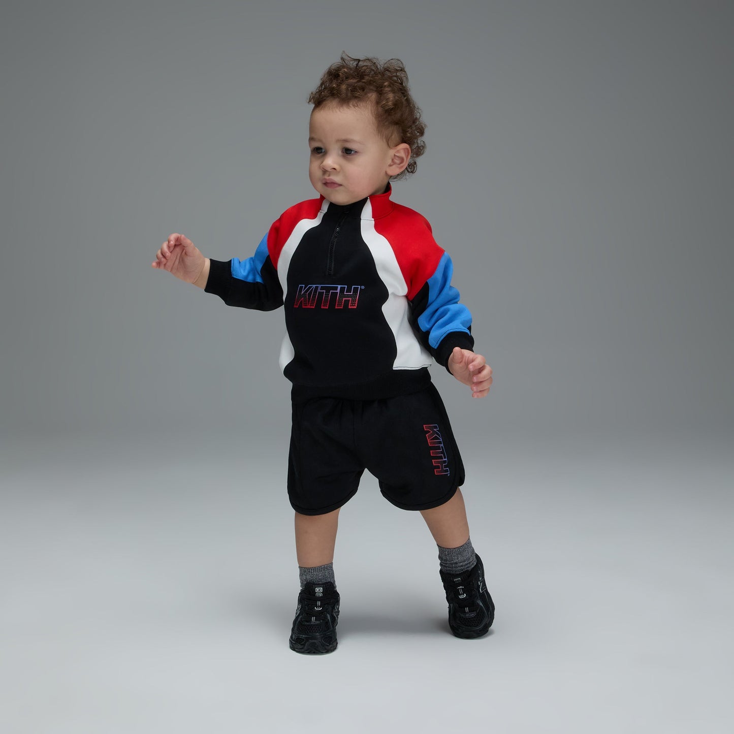 Kids Kith Kith Baby Speed Hunter Quarter Zip - Black