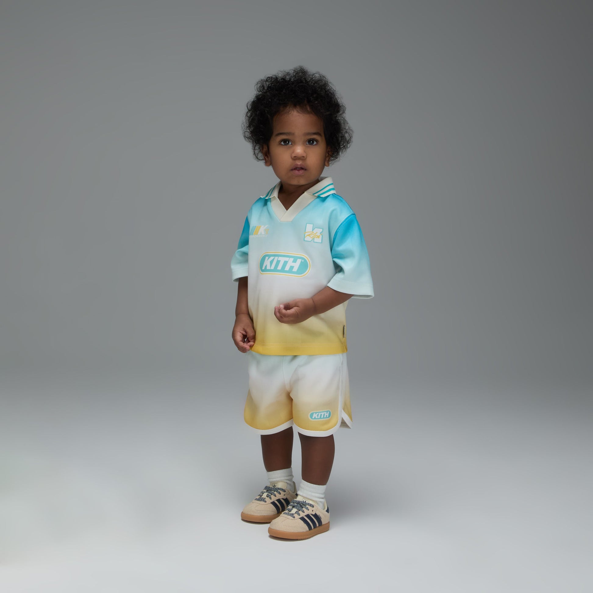 Kids Kith Kith Baby Gradient Soccer Jordan Short - Dusty Aqua