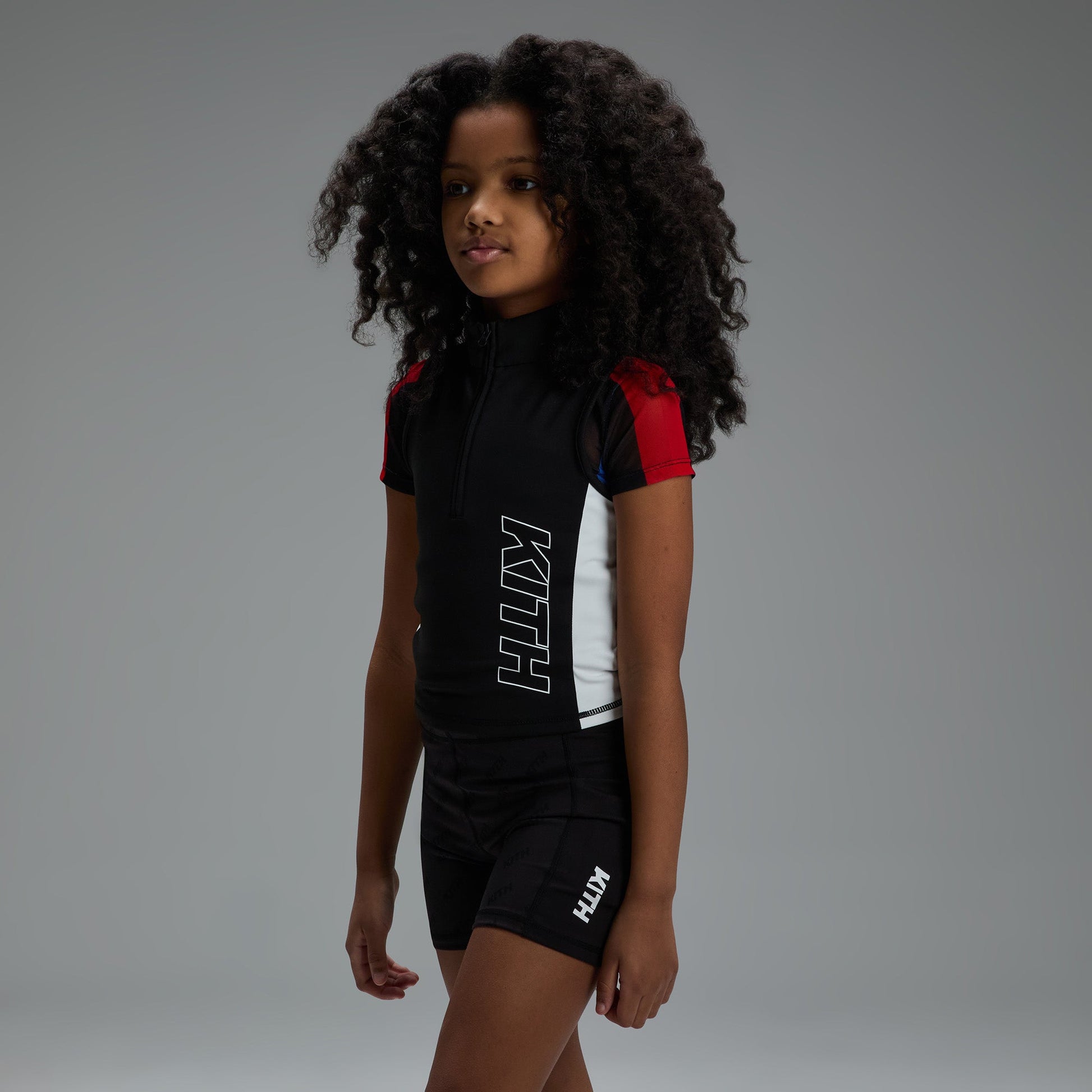 Kids Kith Kith Kids Active Quarter Zip Tank - Black
