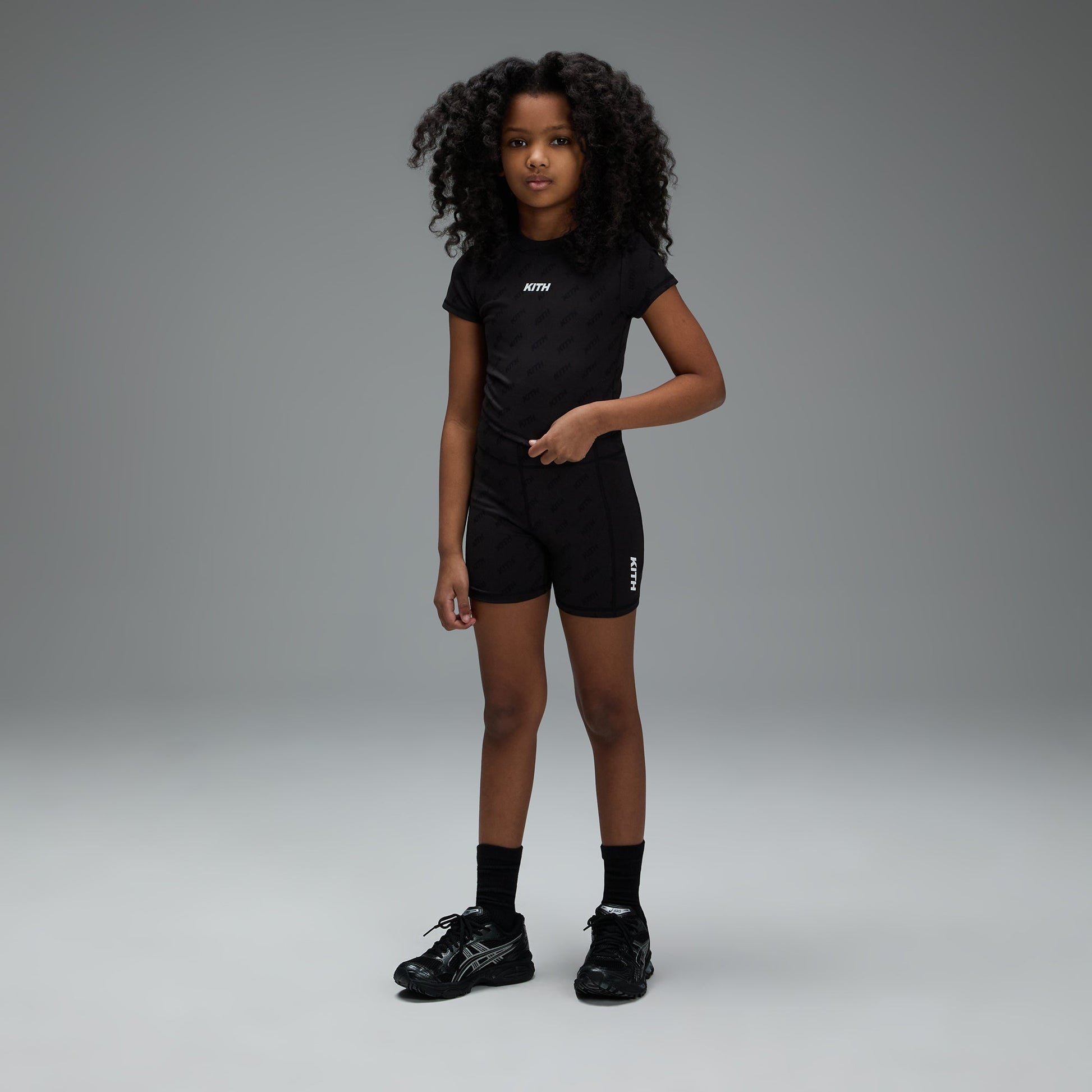 Kids Kith Kith Kids Monogram Active Mulberry Tee - Black