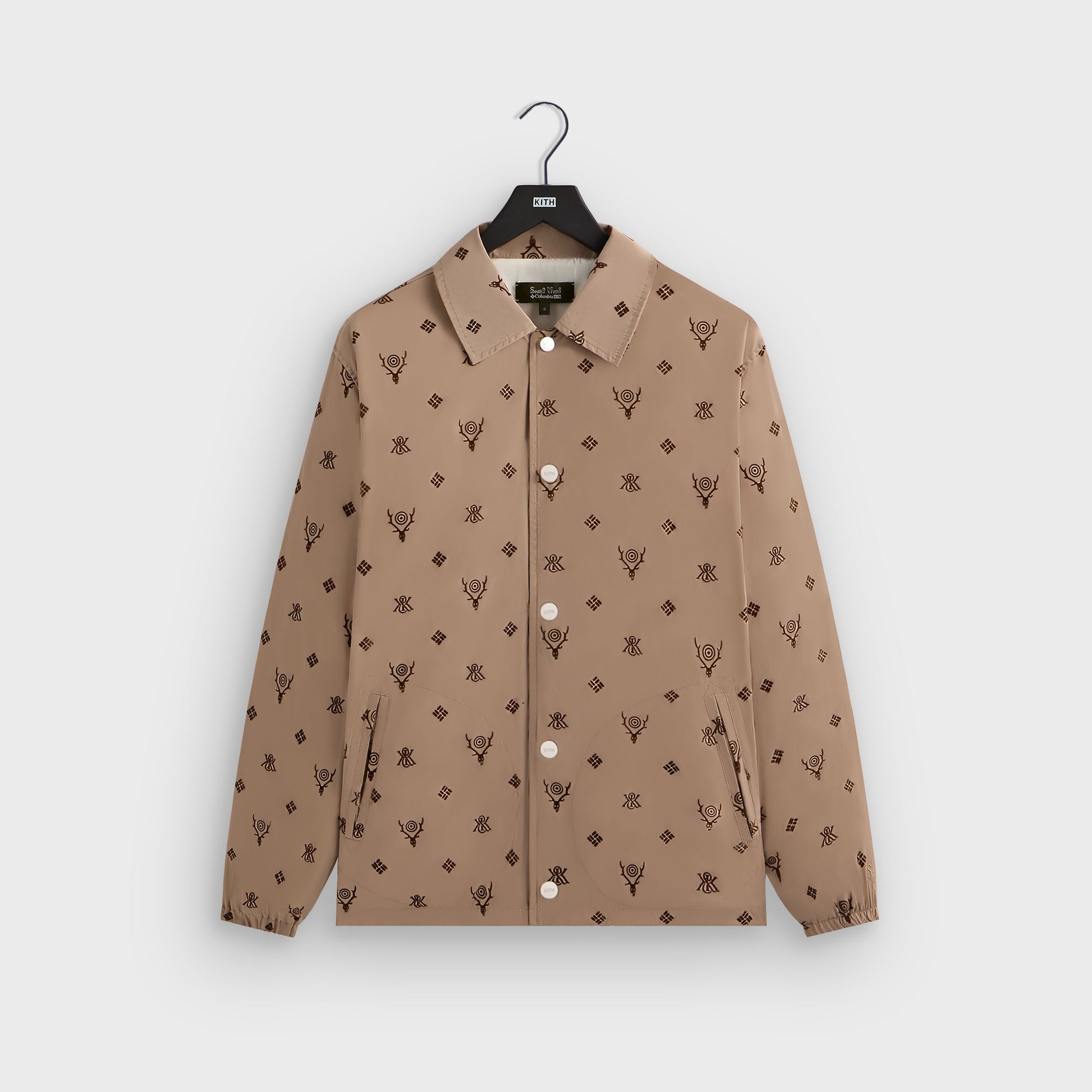 Men Kith Kith & South2 West8 for Columbia Flocked Monogram Coaches Jacket - Hue