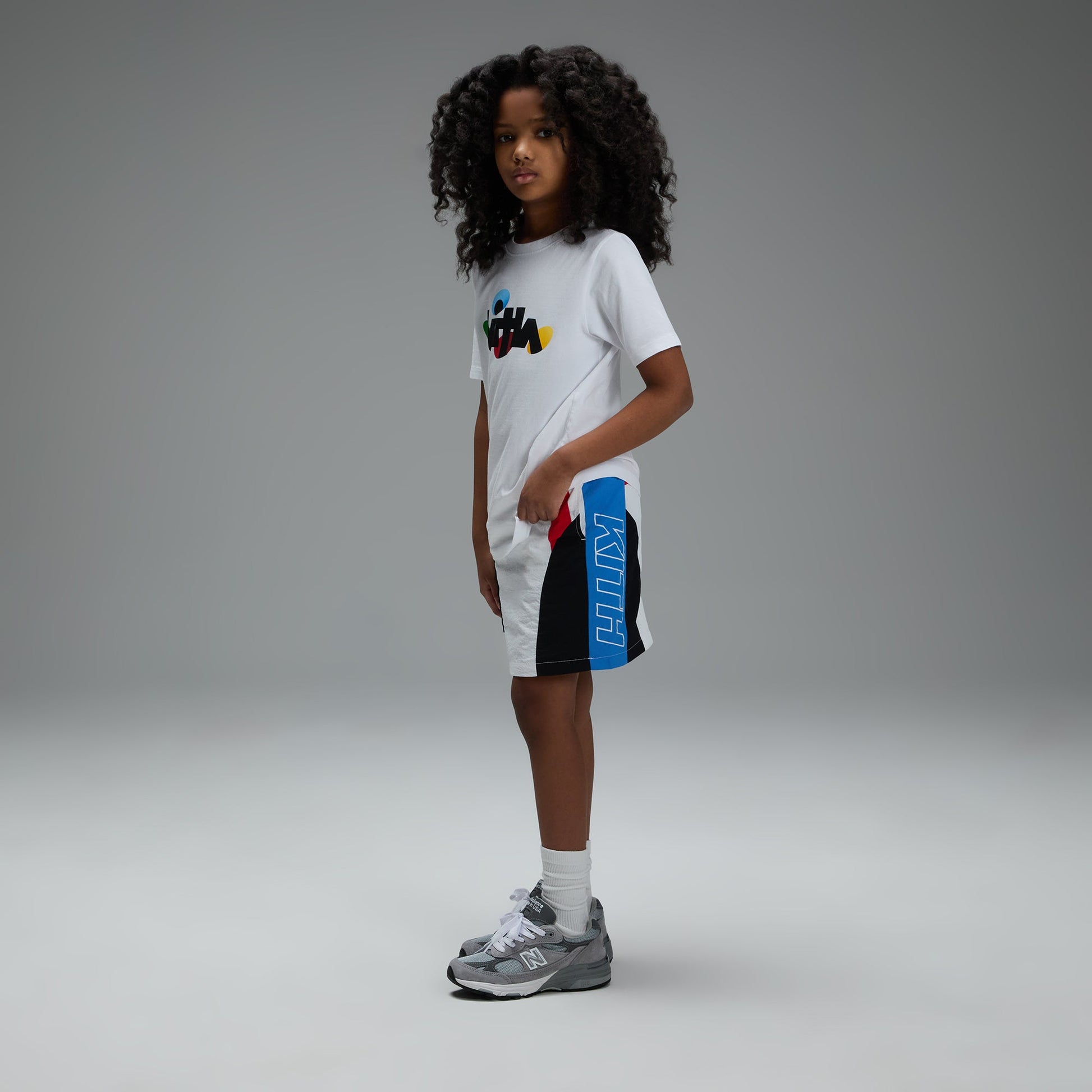 Kids Kith Kith Kids Blocked Track Skirt - Sandrift