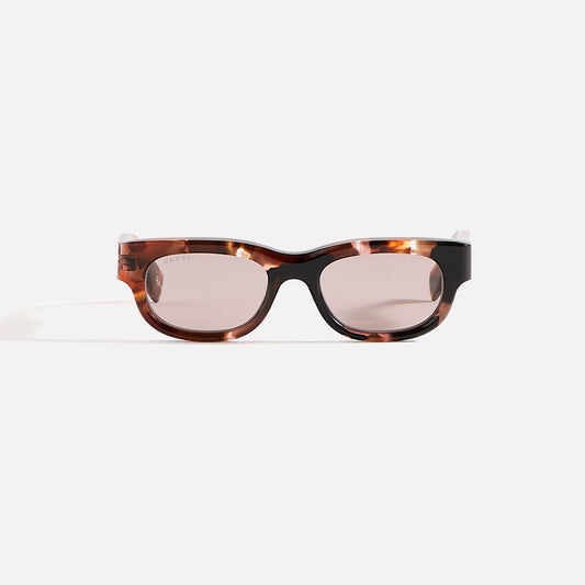 Men Kith Gucci Transparent Rectangular Frames - Brown